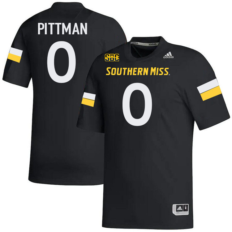 Southern Miss Golden Eagles #0 Jeffery Pittman Football Jersey Stitched-Black